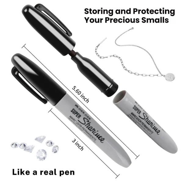 Diversion Safe Sharpie Marker – Stash Safe - Usable Pen with Hidden Compartment for Cash & Pills Etc. - Image 3