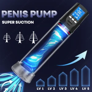 LUVWAKE Automatic Vacuum Penis Pump – Waterproof, 4 Suction Modes, LCD Screen & USB Rechargeable